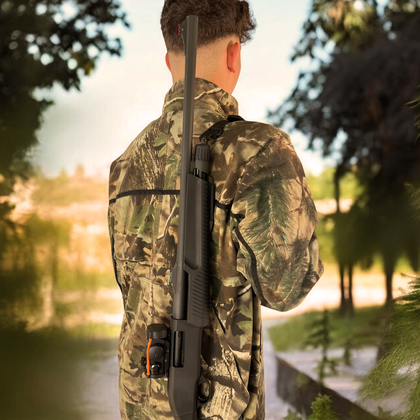 Photo d'un chasseur avec la Protection OPTI-PROTEC pour point rouge